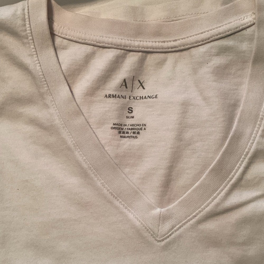 Armani Exchange Cream V-Neck Tee